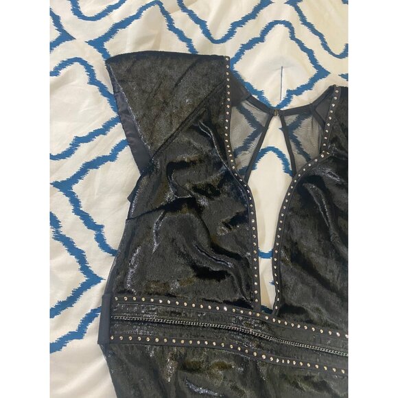 Victoria Secret Women's Black Deep V Plunge Velvet Body Suit - Medium - Picture 2 of 13